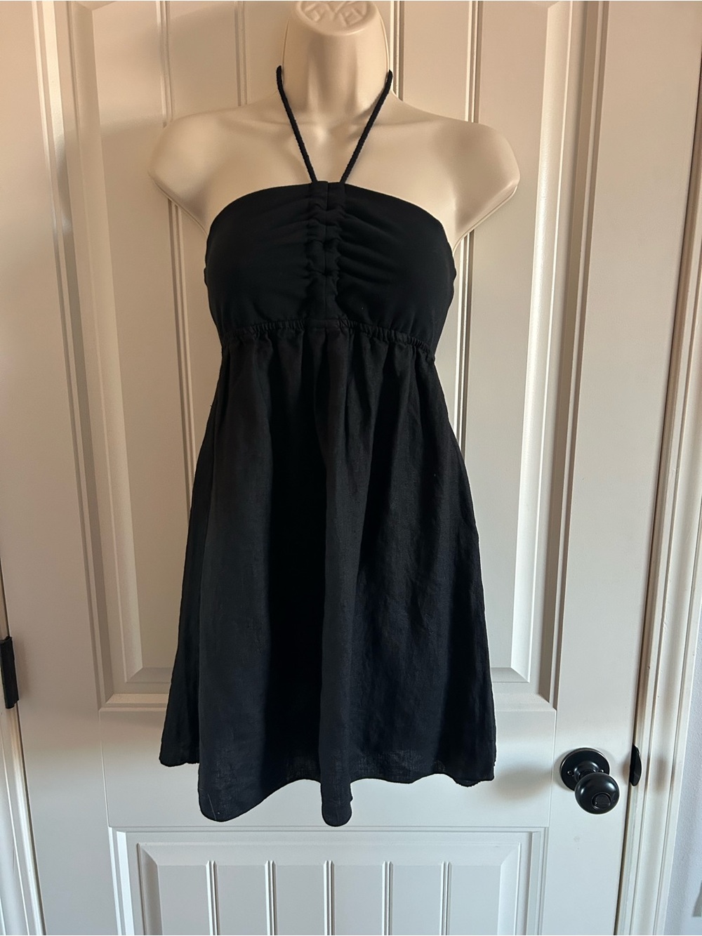 NEW Hard Tail Black Strapless Halter Sundress Sz M 100% Cotton